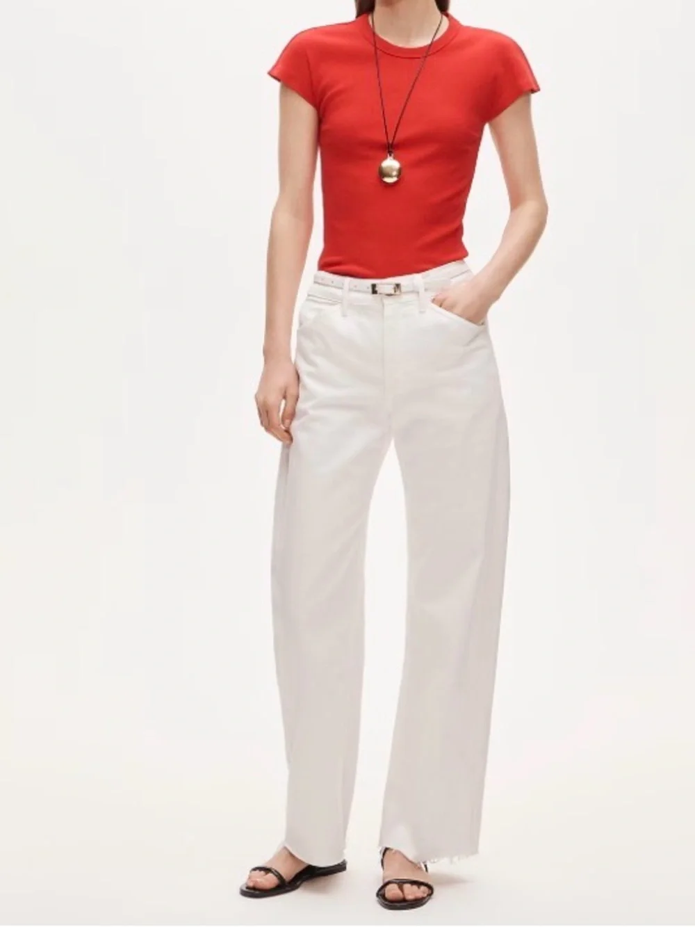 J. Crew Women’s Zoe barrel jean. Raw Hem White.24. NWT.